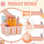 WILLBOND 12 Pcs Classroom Storage Caddies Stackable Utility Caddy, Pink - Image 5