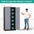SISESOL Wide & Deep Metal Storage Cabinet with 5 Adjustable Shelf,72" Tall Garage Storage Cabinet with Lock,Metal Cabinets with Locking Doors,Lockable Steel Cabinets for Home,Office,Garage Locker - Image 3
