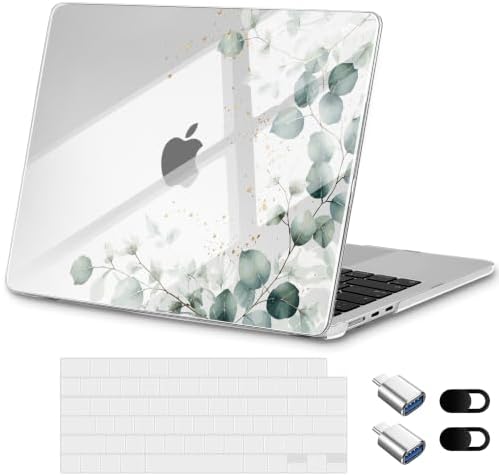 Case for MacBook Air 13 inch Case 2026, Greenery Leaves by Loyrina