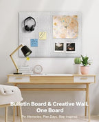 48" x 36" Large Cork Bulletin Board Tiles, Peel and Stick Felt Wall Panels for Vision, Message Center, Picture and Prayer Board for Office, Dorm, Room and Desk Decor(Gray) - Image 4