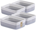 MiniArk Large Shallow Organizing Baskets 15x11x5.1 Inches - Rope Woven Storage Bins for Bathroom, Shelves, Cube Closet, Gradient Grey 4 Packs by MiniArkStorageBasketsHome