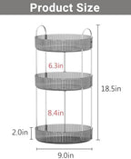 Asayuee 360 Rotating Makeup Organizer,3 Tier Large Capacity Make Up Organizers and Storage,Makeup Organizer for Bathroom,Cosmetic Perfume Stand Organizer(Grey-3 Tier) - Image 2