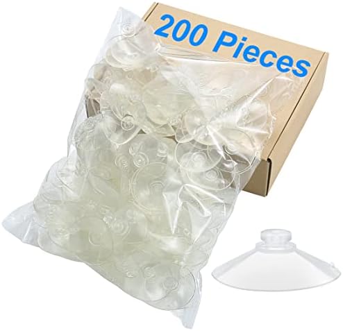 200 Pieces 2.2 inch Large Clear Suction Cups for Glass, Thick Without Hooks Without Holes, Professional Heavy Duty Sucker for Home Organization Window Decoration Bathroom Kitchen Bird Feeder - Image 2