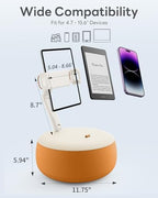 SAIJI Tablet Pillow Stand, Kindle Holder Compatible with 4.7-15.6” Kindle, Phone, Portable Monitor, 360° Adjustable Tablet Stand for Bed with Flexible Dual Axis Arm&Microbead Cushion (Orange) - Image 6