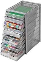 Mind Reader 10-Drawer Desk Organizer for Office Supplies, Crafts, Mail Sorting & More, Metal Mesh, Silver - Image 3