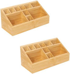 2 Pack Small Bamboo Art Supply Organizer Pen Holder by Ninebendstreams