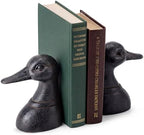 Junkin 2 Pcs Decorative Distressed Duck Head Bookends Rustic Vintage Bookend 4.25 x 3 x 5.75 Inch Resin Heavy Duty Book Stopper for Bookshelf Home Office Library Desk Decor Housewarming Birthday Gift by Junkin