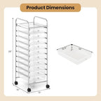 Giantex Rolling Storage Cart with 10 Drawers, Utility Cart with Tabletop, Drawer Organizer with Wheels for Craft Art Paper Tool, Mobile Organization & Sorting for Office Home School School Supplies - Image 3