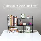 PAG-Mass Desktop Bookshelf Freestanding Wooden Countertop Bookcase Accessories Organizer Display Rack Dorm Desk Storage Shelf - Image 4