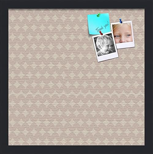 PinPix 16x16 inch Cork Bulletin Board. This Decorative Framed Pin Board Comes with Diamond Pattern in Light Pink and Cream Design and Satin Black. Ideal for Home, Office Decor or School (PinPix-294) by PinPixBulletinBoards