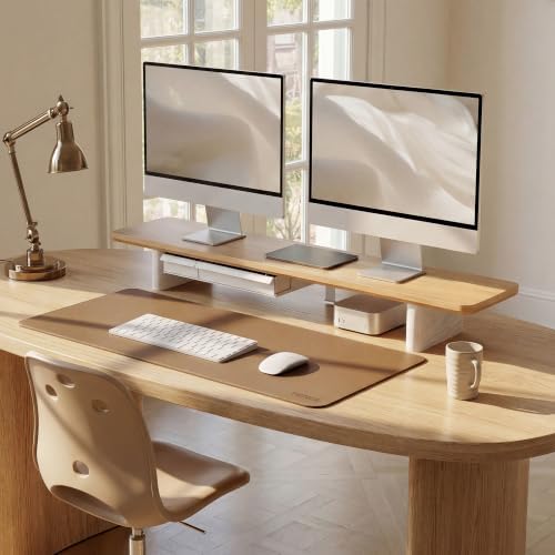 Fenge Desk Pad Mat for Home & Office, 31.5” x 15.7”, Taupe - Image 5