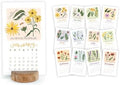 1Canoe2 2027 Mini Desk Calendar, Standing Desktop Calendar, Wildflowers by 1Canoe2