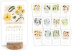1Canoe2 2027 Mini Desk Calendar, Standing Desktop Calendar, Wildflowers by 1Canoe2