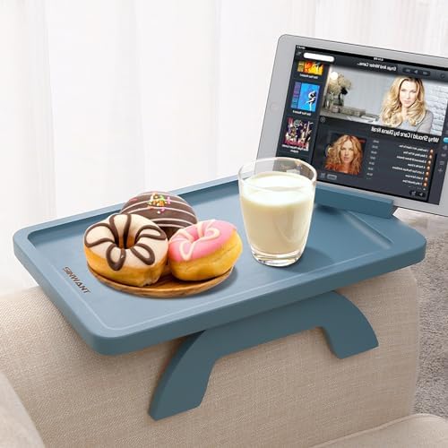 SINWANT Sofa Arm Tray with 360° Rotated Phone Holder,15.35x9.84-in,Blue by SINWANT