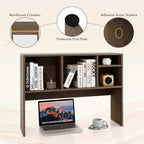 Tangkula Desktop Bookshelf, Countertop Storage Hutch with 4 Shelves for Computer Desk, Desktop 2-Tier Display Rack, Multipurpose Wood Desk Hutch Storage Organizer for Dorm Office Home - Image 5