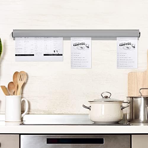 Henoyso 2 Pcs Restaurant Ticket Holder 16/18/24/28/30/32/40/44" Slide Check Rack Receipt Holder Aluminum Silver Order Ticket Rack for Commercial Kitchen Office Cafes Pubs Bar(24 Inch,No Slot) - Image 3