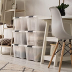 IRIS USA 6-Pack 32 Quart Storage Bins with Lids, Pearl - Image 6