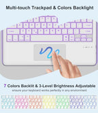 Touch Keyboard Case for Samsung Galaxy Tab S11 Ultra 14.6 Inch 2025, Galaxy Tab S11 Ultra Case Keypad with Precise Trackpad, Backlit Keyboard Cover with S Pen Holder for Samsung Tablet 14.6'', Purple - Image 3