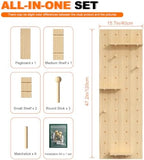 AMSXNOO Modular Wood Peg Board Wall Organizer Kits, 15.7X47.2IN/40X120CM - Image 2
