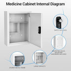 Locking Medicine Cabinet with Combination Lock and Safety Key - Image 4