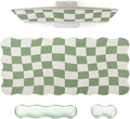 L-SPOUTTO Green Checkered Mouse Pad Set,Scalloped XXL Desk Mat Set by L-SPOUTTO
