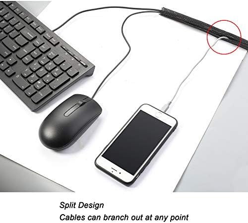 Cable Management Sleeve, Split Design, 25FT - 1.25 Inch, Black - Image 3