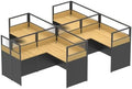 Nykto Office Cubicle Desk with Mute Privacy Panels (A4 Person, Walnut) by Nykto