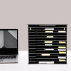 Literature Organizer with Adjustable Shelves, 15 Compartments Mail Sorter & Paper Organizer - Vertical Desktop Mailbox for Office, Classroom, Home, Mailroom Organization, Black, PVC Material - Image 3