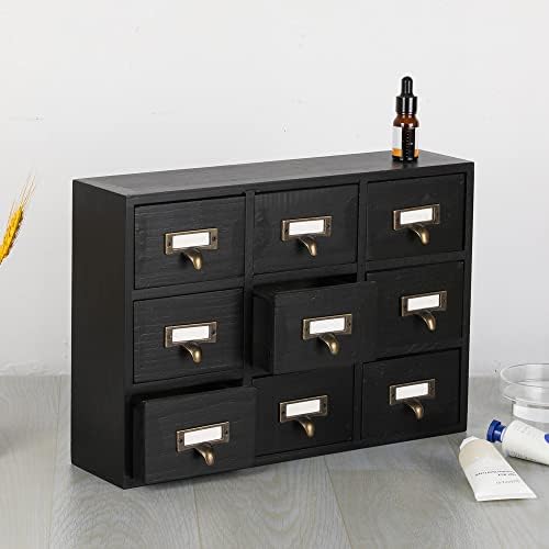 Apothecary Drawers Apothecary Cabinet with Drawers, Black - Image 2
