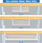 No Drilling Extendable Under Desk Cable Management, Metal Cable Management Tray Under Desk with Clamp, Retractable Power Strip Cord Holder for Wire Management 31Inch (1 Pack White) - Image 5