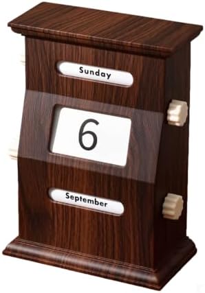 Rotatable Perpetual Desktop Calendar, Permanent Calendar, Office Desk Decor, Business Table Accessory, Rotating Design (Black And White) by Unknown