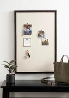 Kate and Laurel Oakhurst Rectangle Framed Linen Fabric Pinboard; 24 x 36; Distressed Black; Traditional Decorative Bulletin Board with Stepped Profile and Lightly Distressed Finish - Image 3
