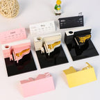 3D Memo Pad, 3D Calendar 2027, Time Piece Calendar, Tear-Off Calendars 2027, 3D Paper Carving Art Memo Pad, Art Carving Sticky Notes for Office Home Gifts Ornaments (Piano - White) - Image 3