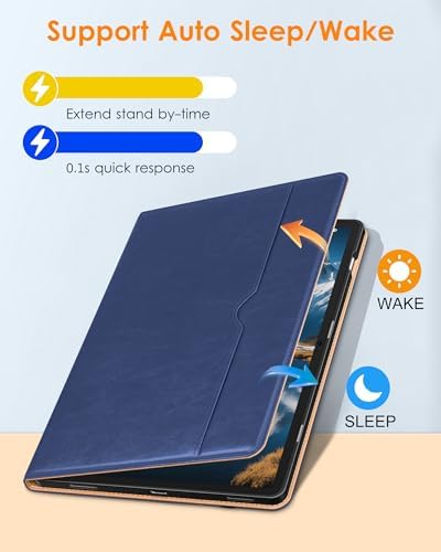 DTTO Leather Case for Galaxy Tab S10 Lite / S10 FE / S9 FE, Navy Blue - Image 6