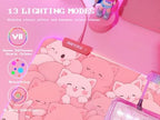 JMIYAV Pink RGB Gaming Mouse Pad 31.5x12 Inch PC XL Large Extended Glowing Led Light Up Desk Pad Non-Slip Rubber Base Computer Cute Mousepad Mat Desk Accessories Gaming Setup 30-486 - Image 3