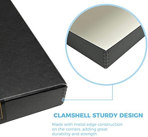 Lineco Clamshell Archival Storage Box, 13.5x19.5x1.75 Inch, Black - Image 4