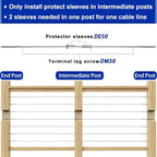 Steel DN Mate 200 Pack Stainless Steel Protector Sleeves for 1/8" Wire Rope, Cable Railing Hardware for Deck/Cable Railing System, T316 Marine Grade, Cable Sleeves Come with a Drill Bit DE50 - Image 4