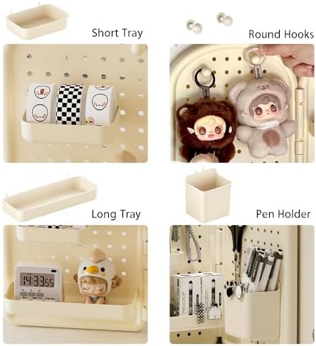 OULIGET Desktop Pegboard Organizer,No Drill Vertical Corner Pegboard Display,Collapsible Hang Desk Organizer with Pegboard Accessories,Space-Saving for Office Countertop Dorm - Image 5