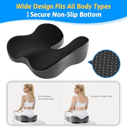 Dreamer Car Seat Cushion for Tailbone & Sciatica Pain Relief (Black & Gray) - Image 7