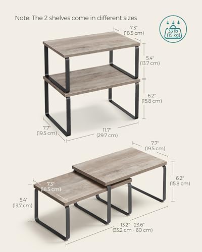 SONGMICS Cabinet Organizer Shelf, Set of 4 Spice Rack, Kitchen Storage - Image 2