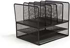 TRU RED Wire Mesh File Organizer, 7-Compartment, Matte Black - Image 3