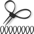 Wonderjune 60 Pcs 27.5 Inches Zip Tie Handcuff Heavy Duty 250 Lbs, Black by Wonderjune