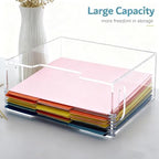 Acrylic Hanging File Organizer Box with Handles, Letter Size - Image 2