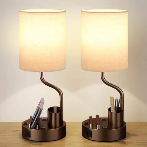 Fenmzee Bedside Lamps for Bedroom Set of 2 - Table Desk Lamp for Nightstand by Fenmzeelighting