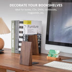 Muso Wood Handmade Walnut Book Ends for Shelves - Image 2