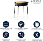 Flash Furniture Metal Student Desk with Open Book Box, Natural, 10-Pack - Image 4