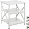 3 Tier Printer Stand, Large 23.6"x23.6" Printer Table with Wheels by Ollieroo