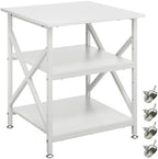 3 Tier Printer Stand, Large 23.6"x23.6" Printer Table with Wheels by Ollieroo