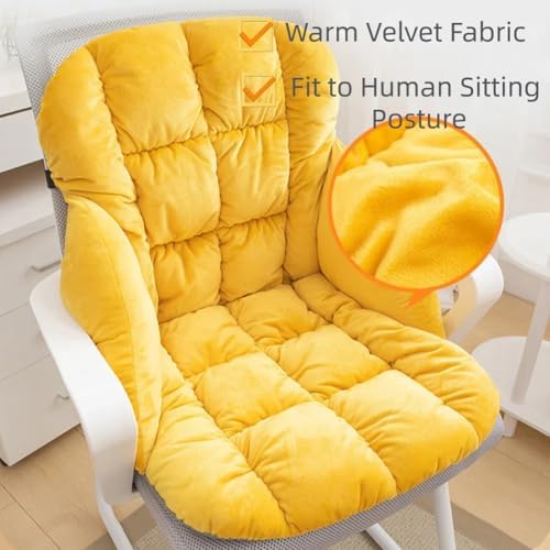 LYFJMUS High Back Office Chair Cushion Soft Desk Chair Pad with Ties Rocking Chair Cushion for Office Car Home Dining Room Kitchen - Image 6
