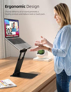 Nulaxy Pull-Out Height Adjustable Laptop Stand for Desk, 22 LB Support - Image 2